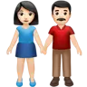 Woman And Man Holding Hands: Light Skin Tone Emoji 👫🏻 image - Apple style
