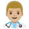 Man Health Worker: Medium-Light Skin Tone Emoji 👨🏼‍⚕️ image - Google Noto Color style