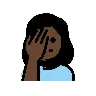 Woman Facepalming: Dark Skin Tone Emoji 🤦🏿‍♀️ image - OpenMoji style