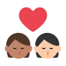 Kiss: Person, Person, Medium Skin Tone, Light Skin Tone Emoji 🧑🏽‍❤️‍💋‍🧑🏻 image - Tossface style