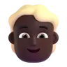 Person: Dark Skin Tone, Blond Hair Emoji 👱🏿 image - Microsoft 3D Fluent style