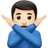 Man Gesturing No: Light Skin Tone Emoji 🙅🏻‍♂️ image - Apple style
