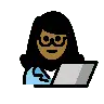Woman Technologist: Medium-Dark Skin Tone Emoji 👩🏾‍💻 image - OpenMoji style
