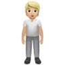 Person Standing: Medium-Light Skin Tone Emoji 🧍🏼 image - Apple style