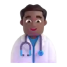 Man Health Worker: Medium-Dark Skin Tone Emoji 👨🏾‍⚕️ image - Microsoft 3D Fluent style