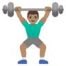 Man Lifting Weights: Medium Skin Tone Emoji 🏋🏽‍♂️ image - Google Noto Color style