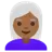 Woman: Medium-Dark Skin Tone, White Hair