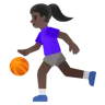 Woman Bouncing Ball: Dark Skin Tone Emoji ⛹🏿‍♀️ image - Google Noto Color style