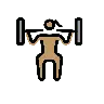 Woman Lifting Weights: Medium Skin Tone Emoji 🏋🏽‍♀️ image - OpenMoji style