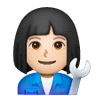 Woman Mechanic: Light Skin Tone Emoji 👩🏻‍🔧 image - Samsung style