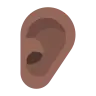 Ear: Medium-Dark Skin Tone Emoji 👂🏾 image - Tossface style