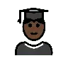 Man Student: Dark Skin Tone Emoji 👨🏿‍🎓 image - OpenMoji style