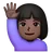 Woman Raising Hand: Dark Skin Tone