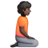 Person Kneeling Facing Right: Dark Skin Tone Emoji 🧎🏿‍➡️ image - Samsung style