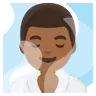 Man In Steamy Room: Medium-Dark Skin Tone Emoji 🧖🏾‍♂️ image - Google Noto Color style