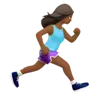 Woman Running Facing Right: Medium-Dark Skin Tone Emoji 🏃🏾‍♀️‍➡️ image - Apple style