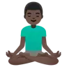 Man In Lotus Position: Dark Skin Tone Emoji 🧘🏿‍♂️ image - Google Noto Color style