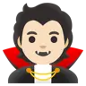 Vampire: Light Skin Tone Emoji 🧛🏻 image - Google Noto Color style