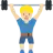 Man Lifting Weights: Medium-Light Skin Tone