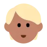 Person: Medium Skin Tone, Blond Hair Emoji 👱🏽 image - Tossface style