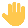 Emoji Alzato il dorso della mano 🤚 image - Tossface style