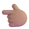 Backhand Index Pointing Left: Medium Skin Tone Emoji 👈🏽 image - Microsoft 3D Fluent style