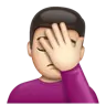 Man Facepalming: Light Skin Tone Emoji 🤦🏻‍♂️ image - WhatsApp style