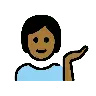 Person Tipping Hand: Medium-Dark Skin Tone Emoji 💁🏾 image - OpenMoji style