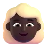 Woman: Dark Skin Tone, Blond Hair Emoji 👱🏿‍♀️ image - Microsoft 3D Fluent style