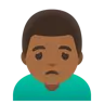 Man Frowning: Medium-Dark Skin Tone Emoji 🙍🏾‍♂️ image - Google Noto Color style