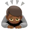 Person Bowing: Medium-Dark Skin Tone Emoji 🙇🏾 image - Apple style