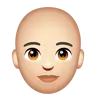 Person: Light Skin Tone, Bald Emoji 🧑🏻‍🦲 image - WhatsApp style