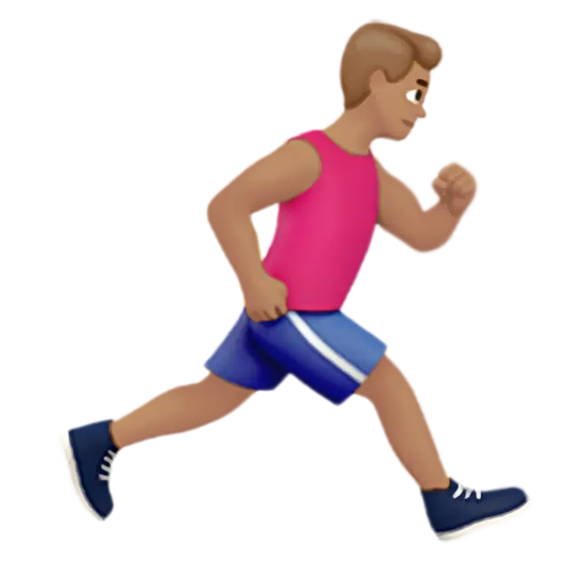 Man Running Facing Right: Medium Skin Tone