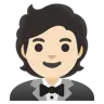 Person In Tuxedo: Light Skin Tone Emoji 🤵🏻 image - Google Noto Color style