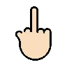 Middle Finger: Light Skin Tone Emoji 🖕🏻 image - OpenMoji style
