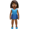 Woman Standing: Medium-Dark Skin Tone Emoji 🧍🏾‍♀️ image - Apple style