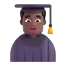 Man Student: Medium-Dark Skin Tone Emoji 👨🏾‍🎓 image - Microsoft 3D Fluent style
