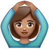 Person Gesturing Ok: Medium Skin Tone Emoji 🙆🏽 image - WhatsApp style