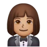 Woman In Tuxedo: Medium Skin Tone Emoji 🤵🏽‍♀️ image - Samsung style