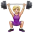 Woman Lifting Weights: Medium-Light Skin Tone