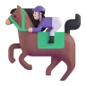 Horse Racing: Light Skin Tone Emoji 🏇🏻 image - Microsoft 3D Fluent style