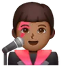 Man Singer: Medium-Dark Skin Tone Emoji 👨🏾‍🎤 image - Samsung style