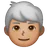 Man: Medium Skin Tone, White Hair