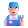 Man Mechanic: Light Skin Tone Emoji 👨🏻‍🔧 image - Microsoft 3D Fluent style