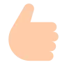 Thumbs Up: Light Skin Tone Emoji 👍🏻 image - Tossface style