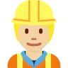 Construction Worker: Medium-Light Skin Tone Emoji 👷🏼 image - Twitter / X (Twemoji) style