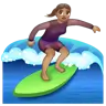 Woman Surfing: Medium Skin Tone Emoji 🏄🏽‍♀️ image - WhatsApp style