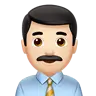 Man Office Worker: Light Skin Tone Emoji 👨🏻‍💼 image - Apple style