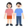 Woman And Man Holding Hands: Light Skin Tone Emoji 👫🏻 image - Tossface style