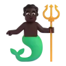 Merman: Dark Skin Tone Emoji 🧜🏿‍♂️ image - Microsoft 3D Fluent style